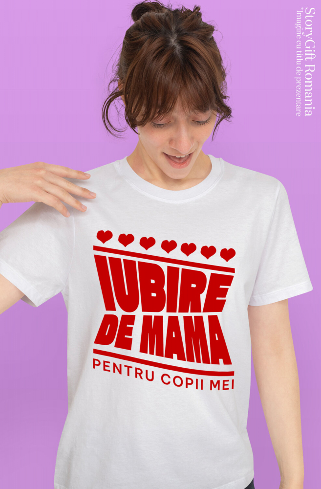 Tricou Femei, Barbati, Copii, Fata, Baiat, Unisex Personalizat Cadou Personalizat „Iubire de Mamă pentru Copii Mei” | Design Bizar Arhitect pentru Familie [2]