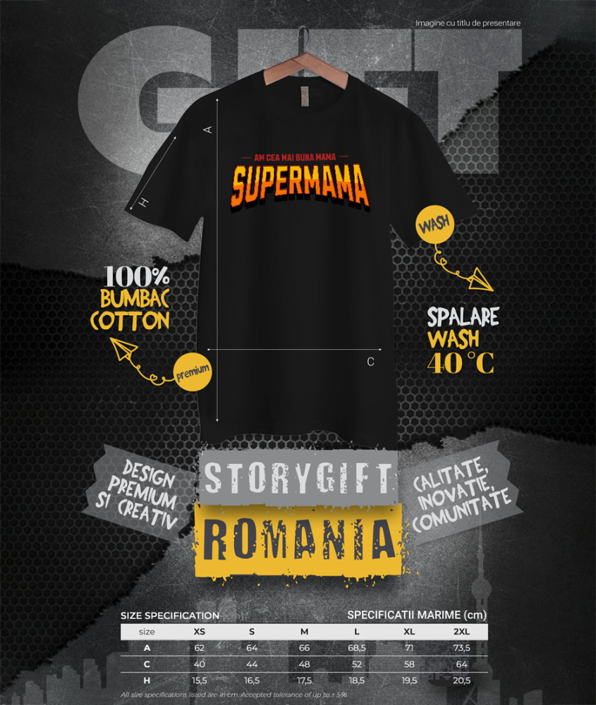 Tricou Femei, Barbati, Copii, Fata, Baiat, Unisex Personalizat "Super Erou Mama – Cadouri Personalizate cu Mesajul ‘Am Cea Mai Bună Mama’" [4]