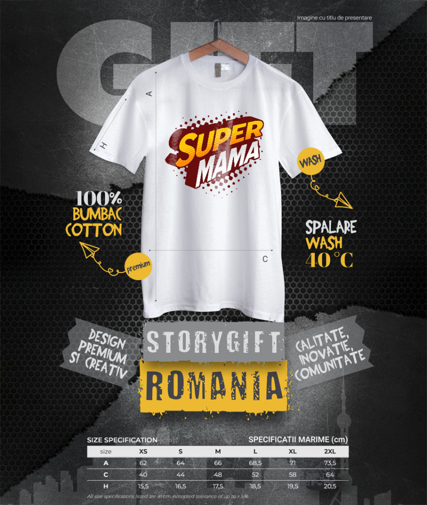 Tricou Femei, Barbati, Copii, Fata, Baiat, Unisex Personalizat Decor Personalizat „Super Mama” - Cea Mai Bună Mama | Cadou Special [4]