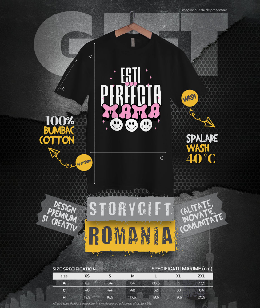 Tricou Femei, Barbati, Copii, Fata, Baiat, Unisex Personalizat Decor Personalizat - „Iubire, Ești Perfectă Mama” | Cadou Special [4]