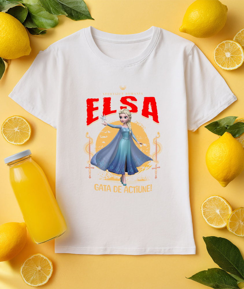 Tricou Femei cu Elsa Disney – Puterea Ghetii in Actiune 100% Bumbac, Alb, L [3]