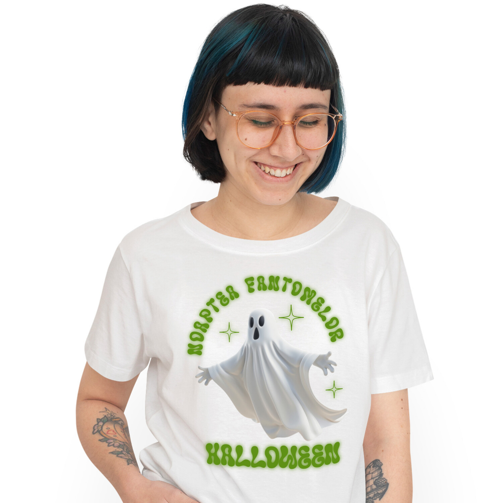 Tricou Femei, Barbati, Copii, Fata, Baiat, Unisex Personalizat Fantoma Albă de Halloween | Noaptea Fantomelor și Sărbătoare Horror [1]