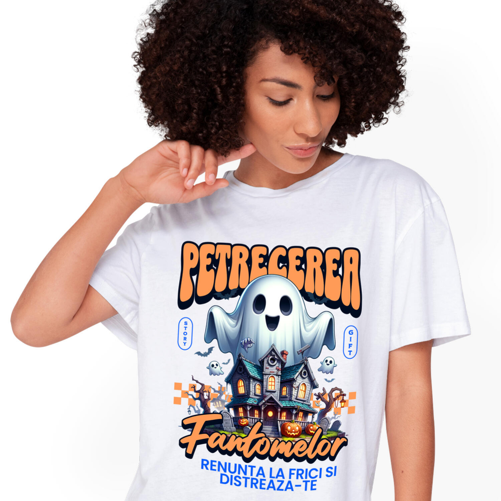 Tricou Femei, Barbati, Copii, Fata, Baiat, Unisex Personalizat Casa Bântuită și Fantome | Petrecerea Fantomelor Halloween [1]