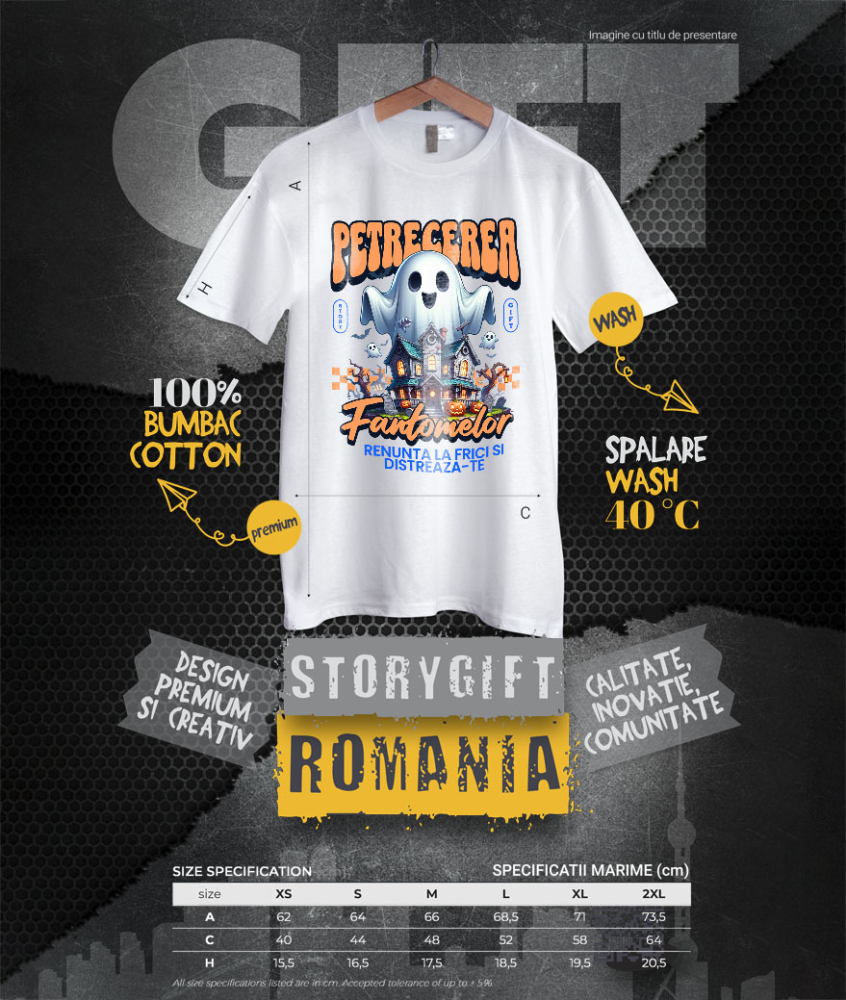Tricou Femei, Barbati, Copii, Fata, Baiat, Unisex Personalizat Casa Bântuită și Fantome | Petrecerea Fantomelor Halloween [4]