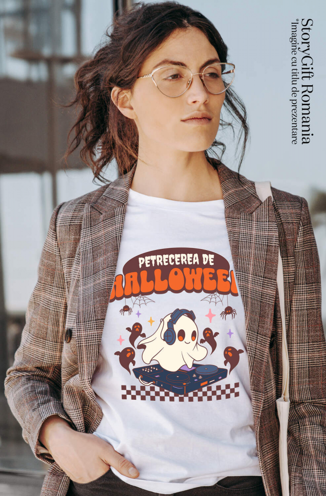 Tricou Femei, Barbati, Copii, Fata, Baiat, Unisex Personalizat Costum Fantomă DJ pentru Halloween | Petrecere Muzicală de Halloween [2]