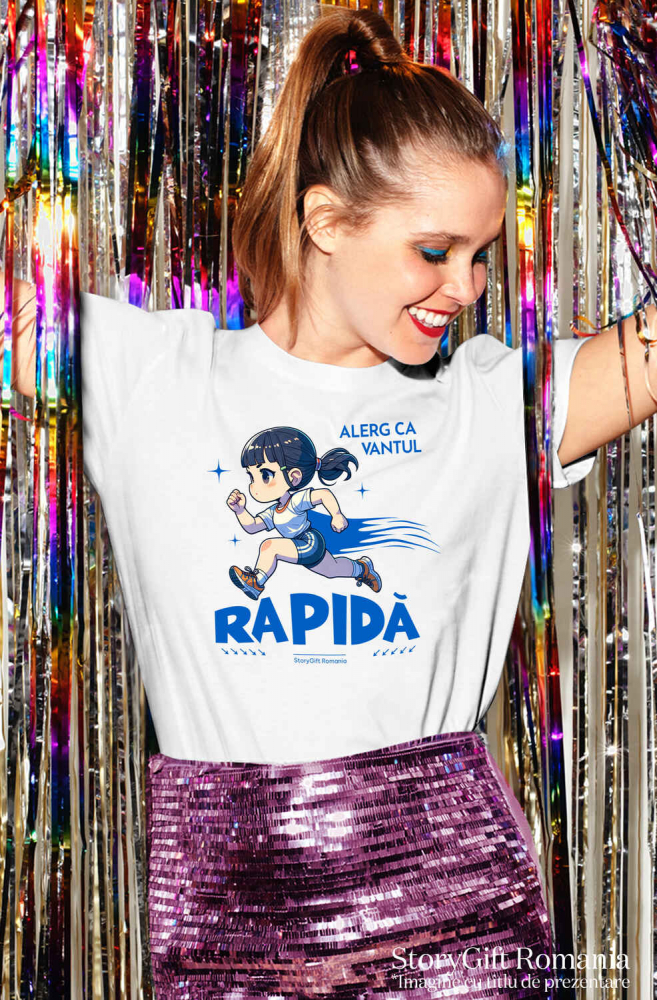 Tricou Femei, Barbati, Copii, Fata, Baiat, Unisex Personalizat Fată Alergătoare – Viteză, Maraton și Motivație Sportivă [2]