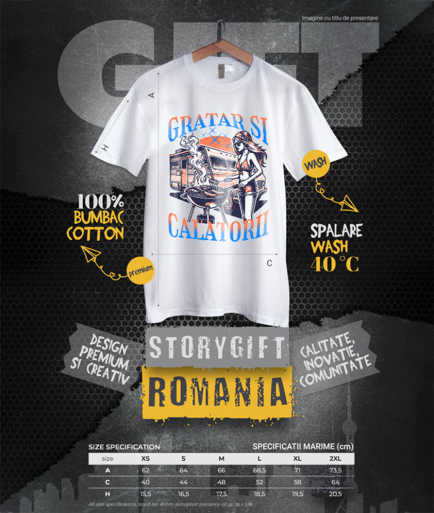 Tricou Femei, Barbati, Copii, Fata, Baiat, Unisex Personalizat "Costum de Baie Fata și Grătar la Rulota – Relaxare și Călătorii de Vară" [4]