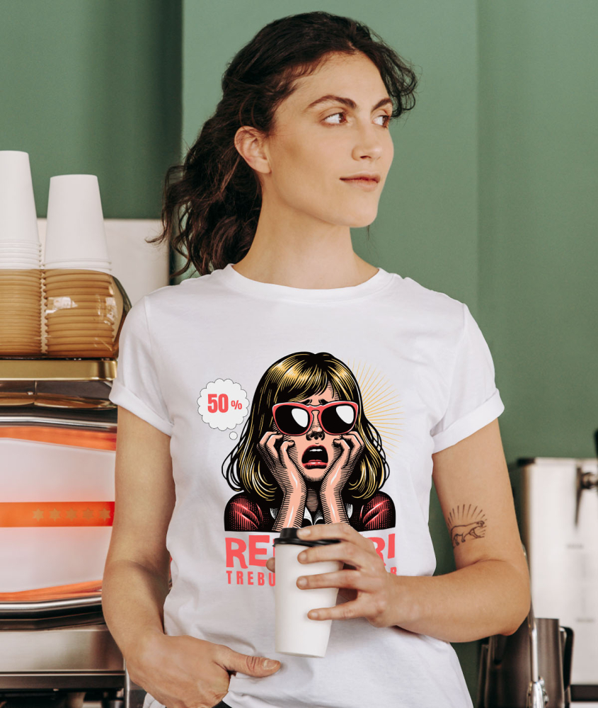 Tricou Femei, Barbati, Copii, Fata, Baiat, Unisex Personalizat Fată Blonda Retro cu Ochelari de Soare - Reduceri și Cadouri Personalizate [2]