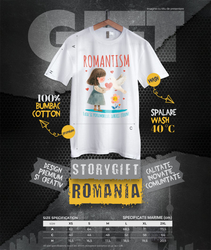 Tricou Femei, Barbati, Copii, Fata, Baiat, Unisex Personalizat „Cadouri personalizate cu față stil desene animate, porumbel alb și floare zâmbitoare pentru iubire” [4]
