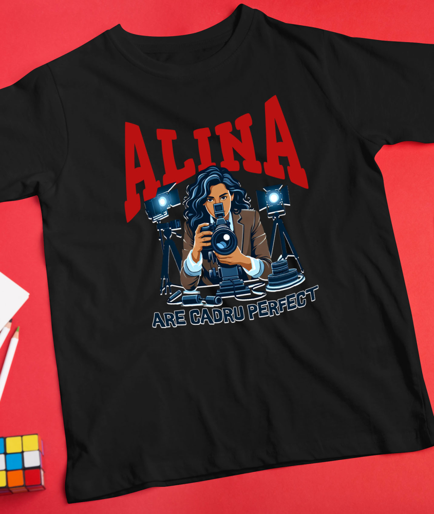 Tricou Femei, Barbati, Copii, Fata, Baiat, Unisex Personalizat Femeie Fotograf cu Aparat Foto – Cadou Personalizat pentru Pasionații de Fotografie [3]