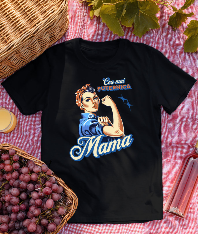 Tricou Femei, Barbati, Copii, Fata, Baiat, Unisex Personalizat "Cea Mai Puternică Mama Familie – Cadouri Personalizate pentru Femeia Gospodină" [3]