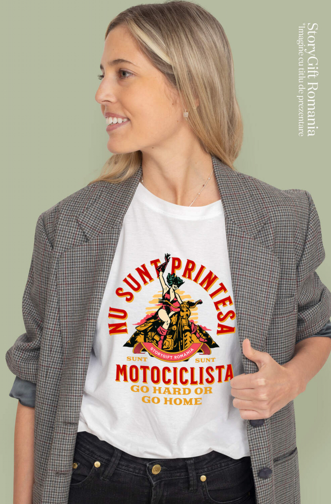 Tricou Femei, Barbati, Copii, Fata, Baiat, Unisex Personalizat Femeie Motociclistă Haios – Pasiune și Aventură Pe Două Roți [2]