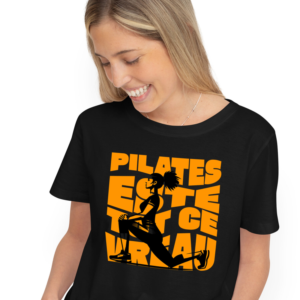 Tricou Femei, Barbati, Copii, Fata, Baiat, Unisex Personalizat Femeie Sportivă în Poziție Yoga – Antrenament Pilates pentru Sănătate și Echilibru [1]