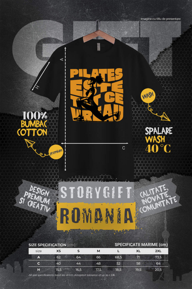 Tricou Femei, Barbati, Copii, Fata, Baiat, Unisex Personalizat Femeie Sportivă în Poziție Yoga – Antrenament Pilates pentru Sănătate și Echilibru [4]