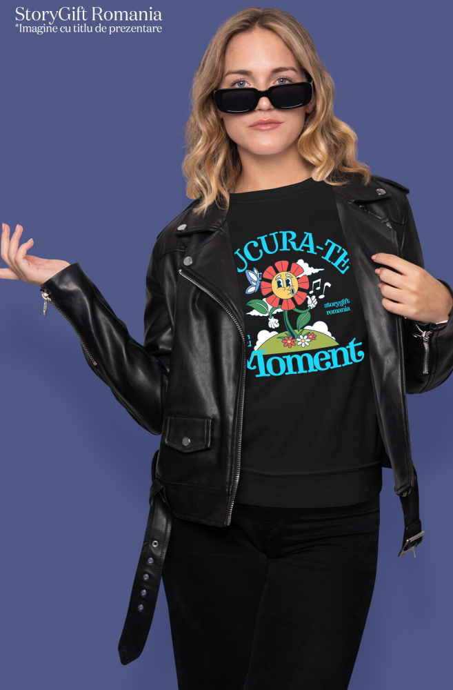 Tricou Femei, Barbati, Copii, Fata, Baiat, Unisex Personalizat Floare Colorată Muzicală „Bucură-te de Moment” – Cadou Personalizat pentru Familie, Tati, Copii, Prieteni [2]