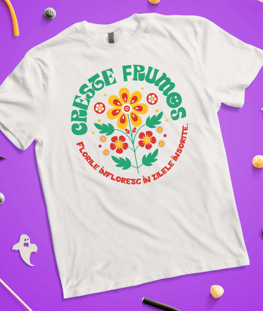 Tricou Femei, Barbati, Copii, Fata, Baiat, Unisex Personalizat Floare Colorată Crește Frumos | Flori Înflorite în Zilele Însorite | Cadou Personalizat [3]