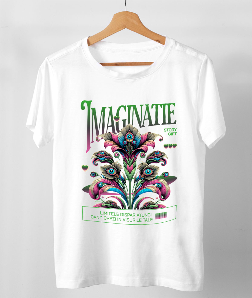 Tricou Femei, Barbati, Copii, Fata, Baiat, Unisex Personalizat Flori Colorate cu Mesaj de Motivație | Crezi în Visele Tale - Cadou Personalizat [3]