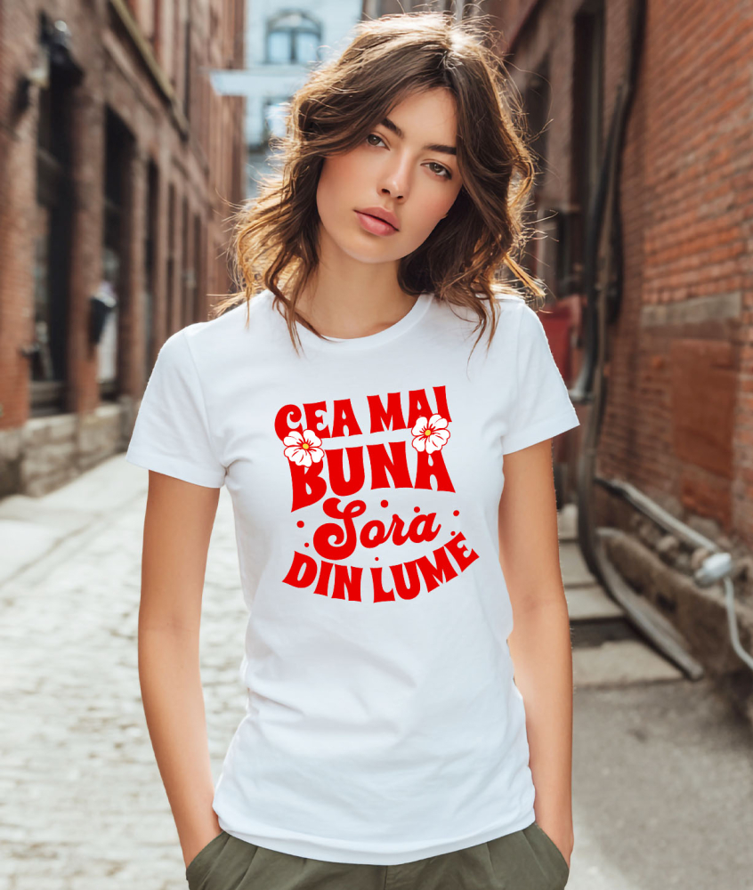 Tricou Femei, Barbati, Copii, Fata, Baiat, Unisex Personalizat Cadou Personalizat „Cea Mai Bună Soră Din Lume” | Mesaje Emoționale pentru Soră [2]