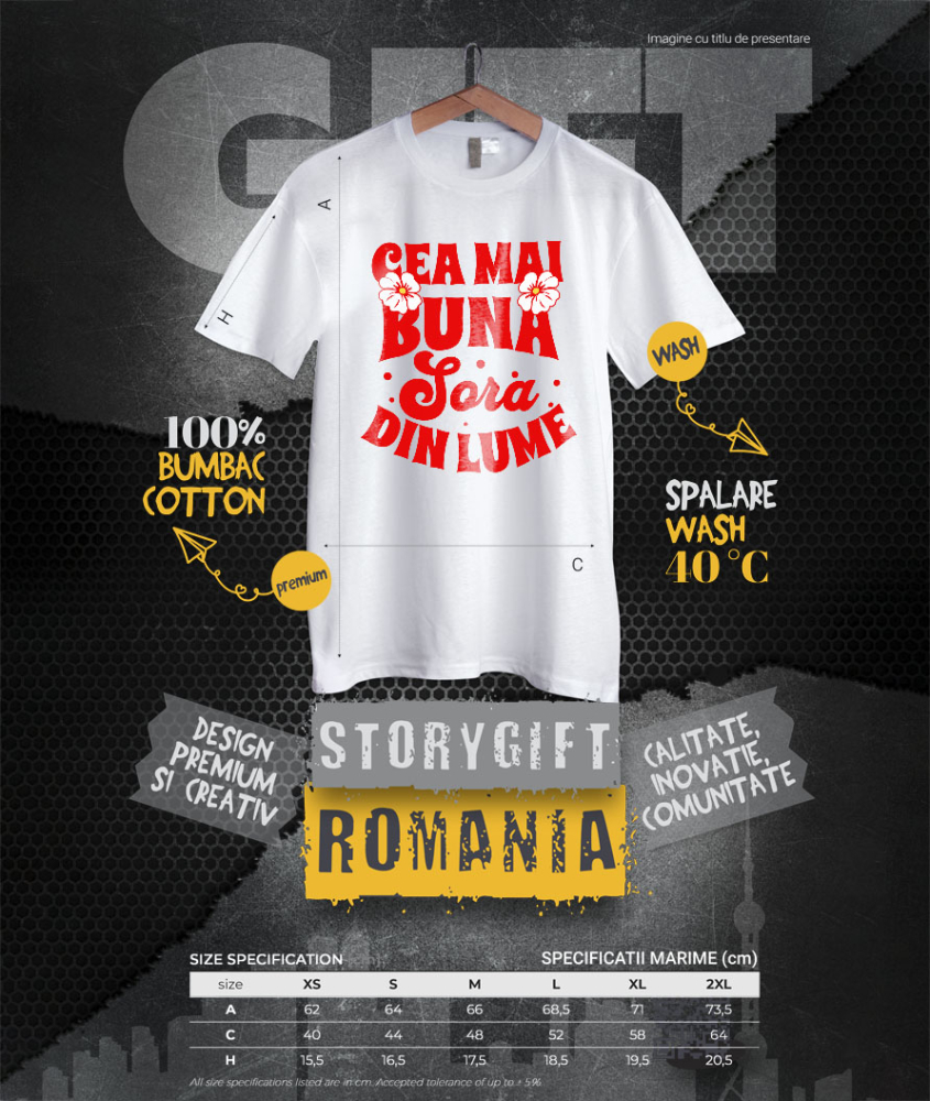 Tricou Femei, Barbati, Copii, Fata, Baiat, Unisex Personalizat Cadou Personalizat „Cea Mai Bună Soră Din Lume” | Mesaje Emoționale pentru Soră [4]