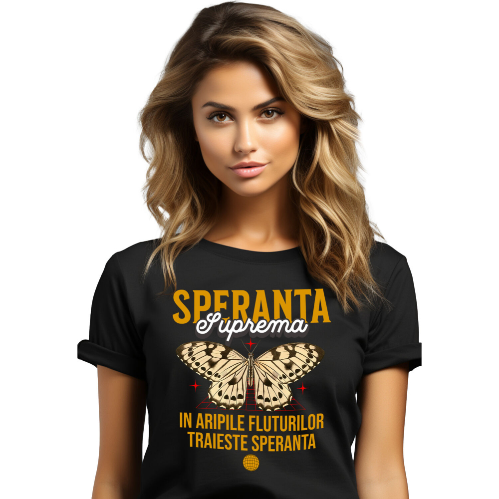 Tricou Femei, Barbati, Copii, Fata, Baiat, Unisex Personalizat „Cadouri personalizate cu fluturi colorati și mesaje de speranță pentru familie și prieteni” [1]