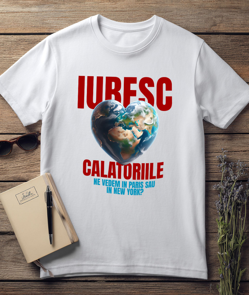 Tricou Femei, Barbati, Copii, Fata, Baiat, Unisex Personalizat "Glob pământesc personalizat – Iubesc călătoriile, Paris sau New York, destinații de vis" [3]