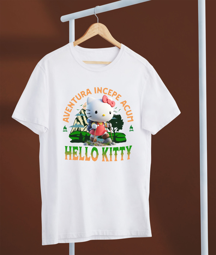 Tricou Femei cu Hello Kitty - Drumeție Pline de Răsfăț cu Disney 100% Bumbac, Alb, S [3]