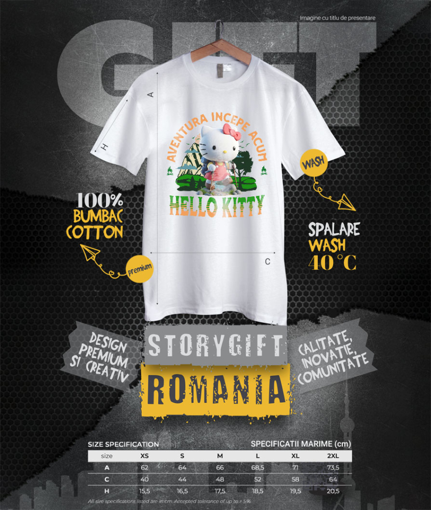 Tricou Femei cu Hello Kitty - Drumeție Pline de Răsfăț cu Disney 100% Bumbac, Alb, S [4]