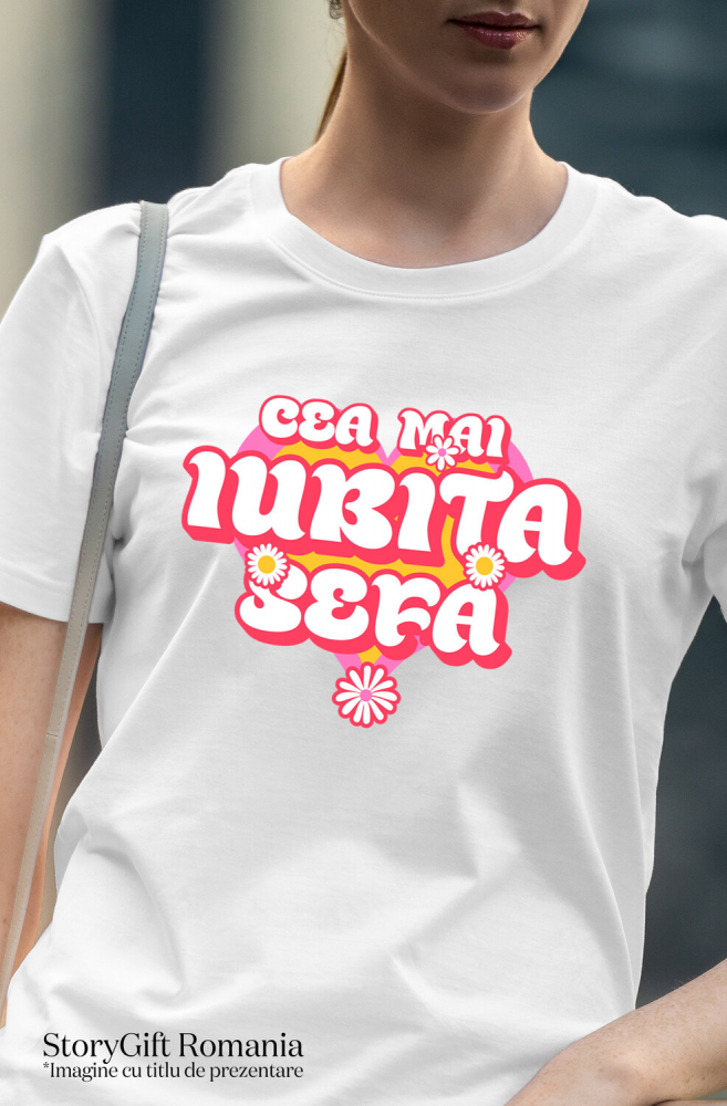 Tricou Femei, Barbati, Copii, Fata, Baiat, Unisex Personalizat Inimă Colorată cu Flori – Mesaj Haios în Română [2]