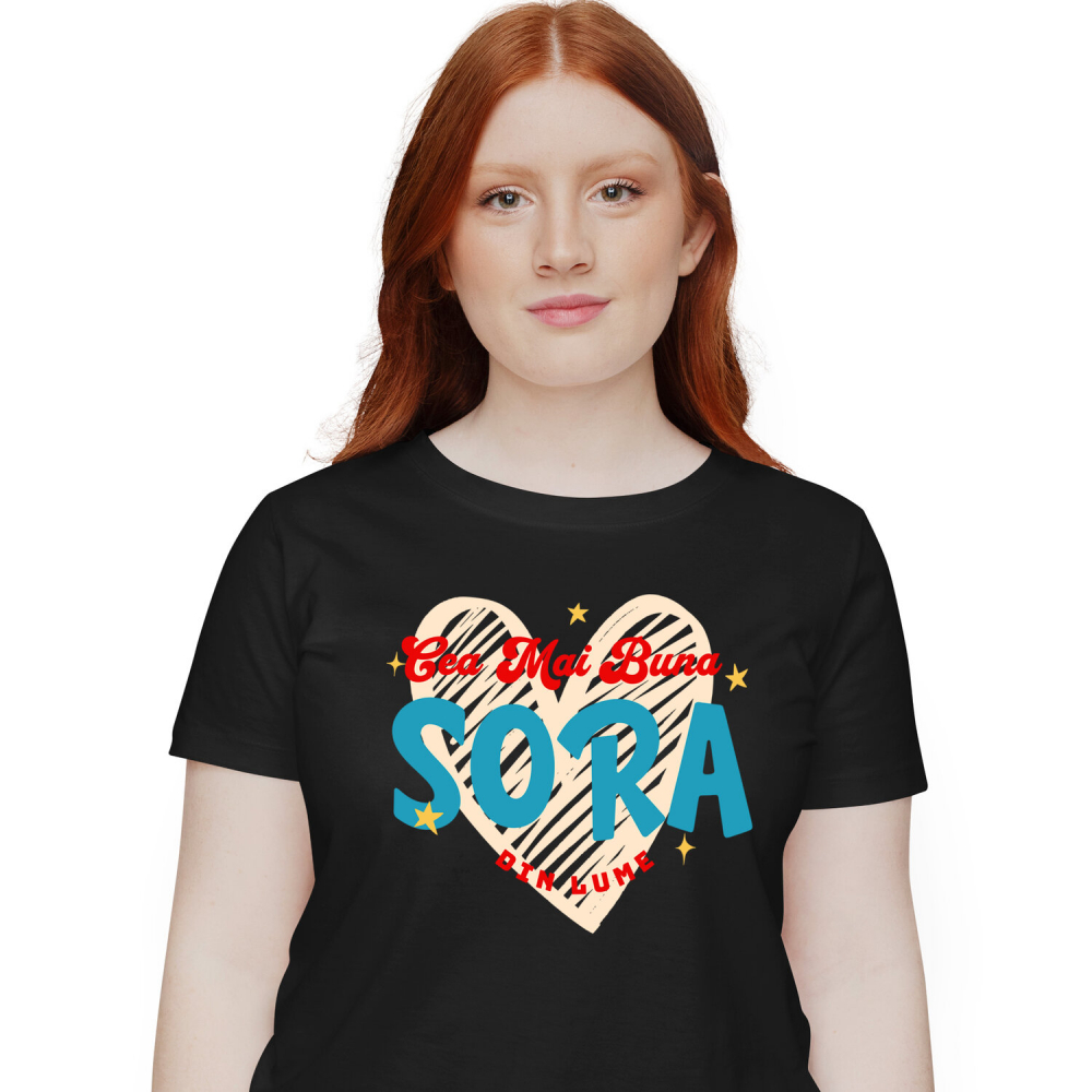 Tricou Femei, Barbati, Copii, Fata, Baiat, Unisex Personalizat Tricou Personalizat Sora – Cadou Special pentru Cea Mai Bună Soră [1]