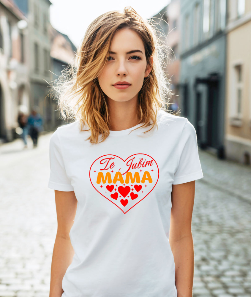 Tricou Femei, Barbati, Copii, Fata, Baiat, Unisex Personalizat Inima Roșie „Te Iubim Mama” - Cadou Personalizat Pentru Ziua Mamei [2]