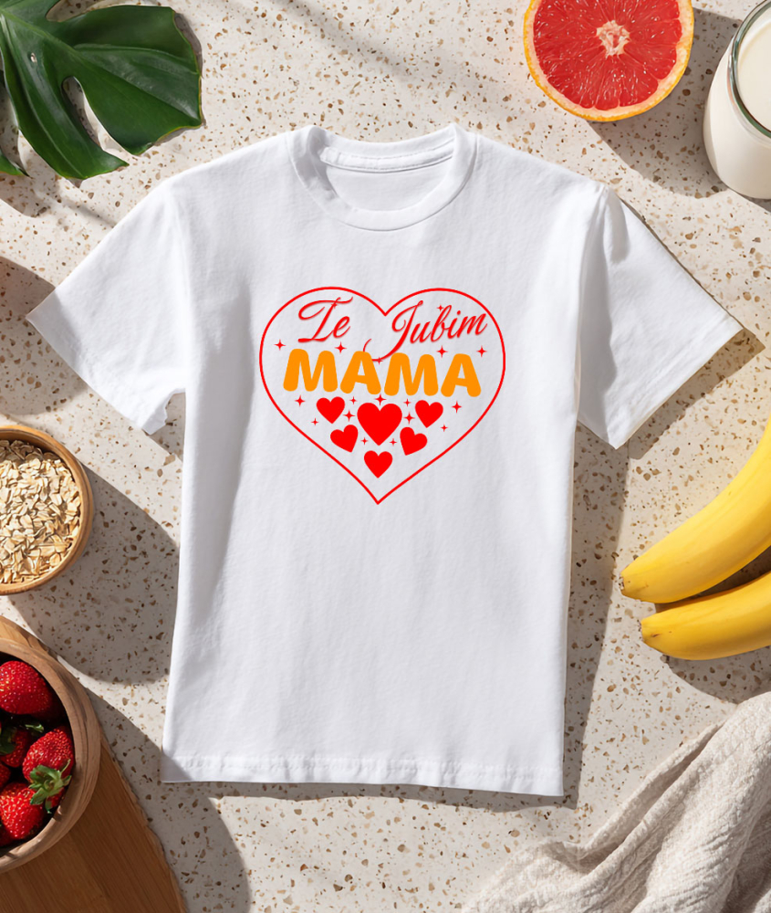 Tricou Femei, Barbati, Copii, Fata, Baiat, Unisex Personalizat Inima Roșie „Te Iubim Mama” - Cadou Personalizat Pentru Ziua Mamei [3]