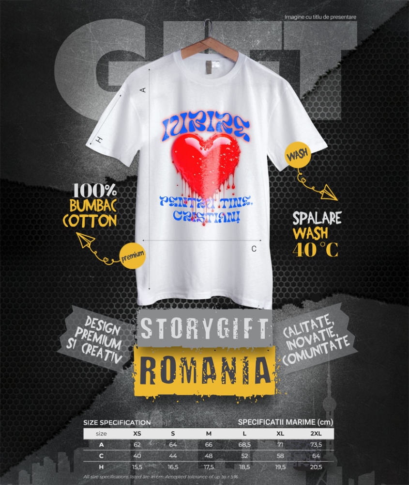 Tricou Femei, Barbati, Copii, Fata, Baiat, Unisex Personalizat Cadouri personalizate Valentine’s Day – Iubire și inima roșie strălucitoare pentru tine [4]
