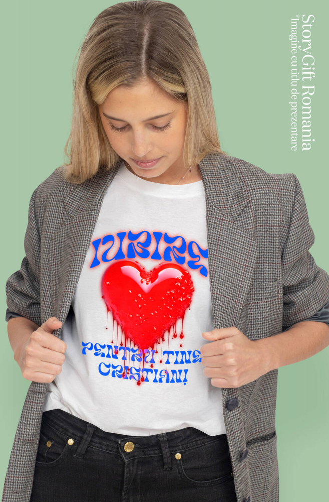 Tricou Femei, Barbati, Copii, Fata, Baiat, Unisex Personalizat Cadouri personalizate Valentine’s Day – Iubire și inima roșie strălucitoare pentru tine [2]