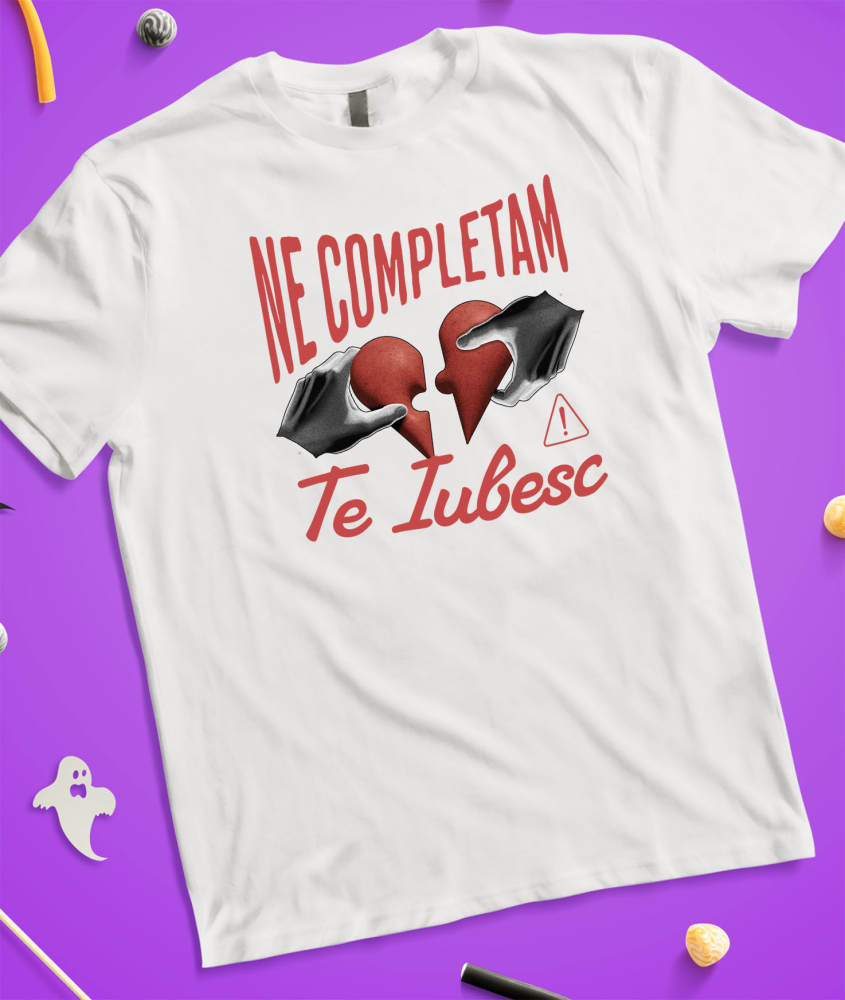 Tricou Femei, Barbati, Copii, Fata, Baiat, Unisex Personalizat Inimă Răpită Stil Puzzle „Ne Completăm, Te Iubesc” – Cadou Personalizat pentru Valentine's Day [3]