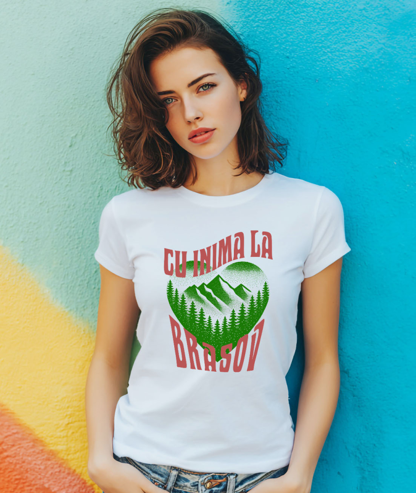 Tricou Femei, Barbati, Copii, Fata, Baiat, Unisex Personalizat Tricou Personalizat Natură - „Cu Inima la Brașov” | Cadouri Speciale [2]