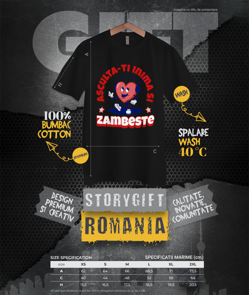 Tricou Femei, Barbati, Copii, Fata, Baiat, Unisex Personalizat „Căști Audio Personalizate „Inima Veselă” - Cadouri Unice pentru Familie, Copii, Tati și Prieteni” [4]