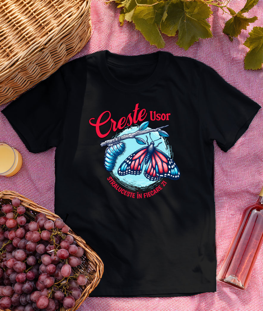 Tricou Femei, Barbati, Copii, Fata, Baiat, Unisex Personalizat Tricou Personalizat Fluture Colorat – Mesaj de Evoluție și Creștere | Cadou Inspirațional [3]