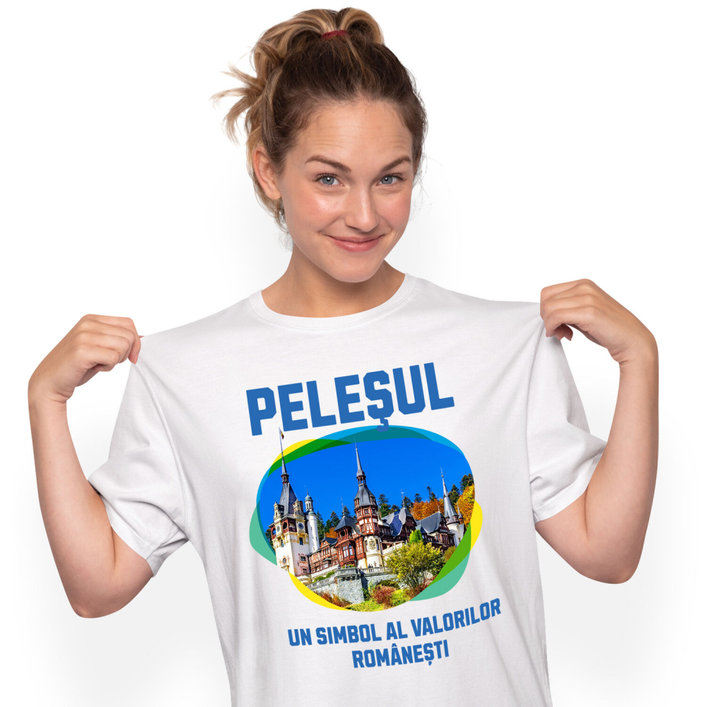Tricou Femei, Barbati, Copii, Fata, Baiat, Unisex Personalizat "Castelul Peleș – Atracție Turistică Internațională în România" [1]