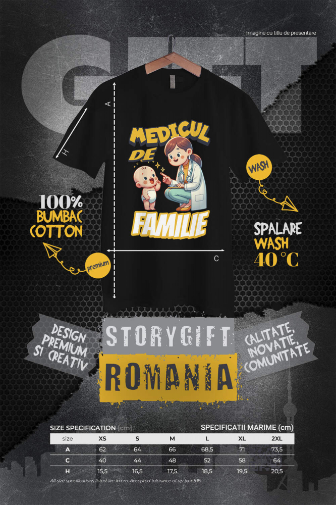 Tricou Femei, Barbati, Copii, Fata, Baiat, Unisex Personalizat Femeie Doctor cu Halat Alb și Copil Vesel – Design Personalizat [4]