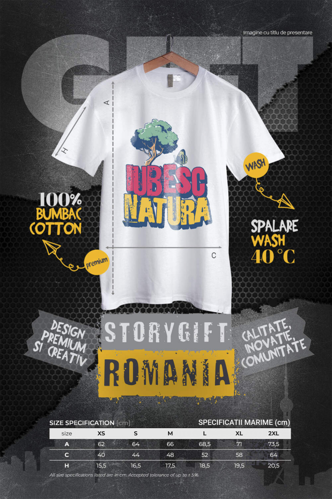 Tricou Femei, Barbati, Copii, Fata, Baiat, Unisex Personalizat "Iubesc Natura – Copac Verde și Fluturi Colorați, Hobby Natural" [4]