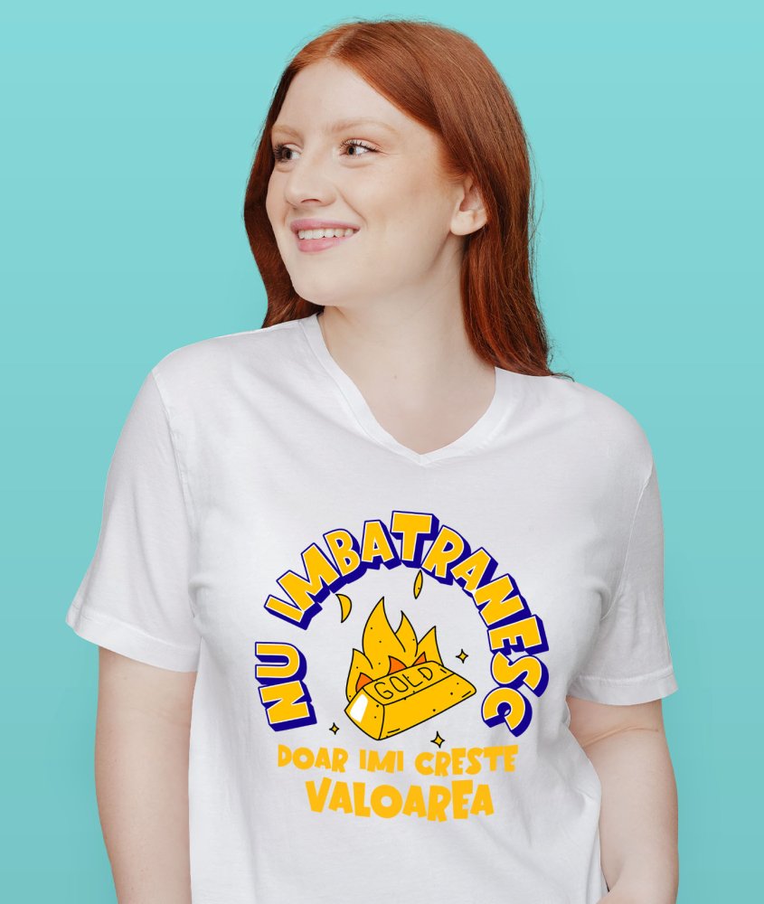 Tricou Femei, Barbati, Copii, Fata, Baiat, Unisex Personalizat Lingou de Aur „Nu Îmbătrânesc, Doar Îmi Crește Valoarea” – Cadou Haios pentru Tati și Prieteni [2]