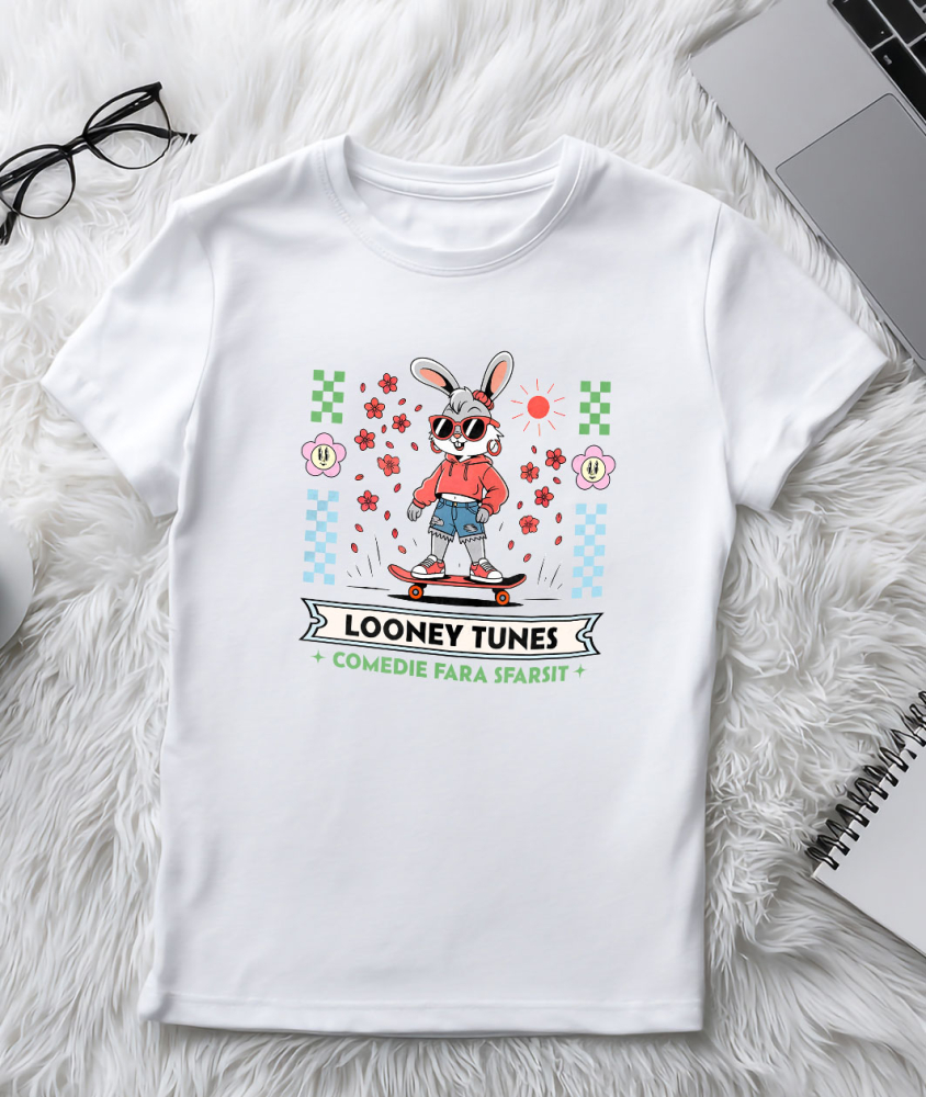 Tricou Femei cu Lola – aventuri pe skateboard 100% Bumbac, Alb, M [3]