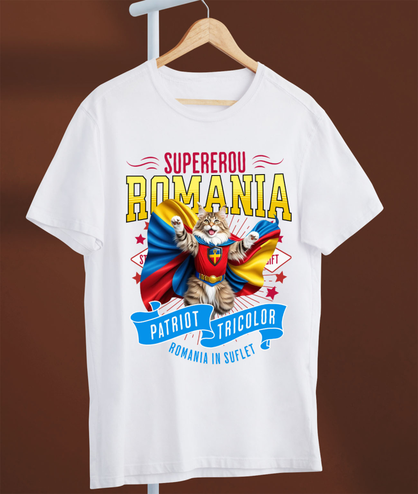 Tricou Femei, Barbati, Copii, Fata, Baiat, Unisex Personalizat Pisică Maine Coon În Costum de Căpitan România - Cadouri Personalizate pentru Familie și Prieteni [3]