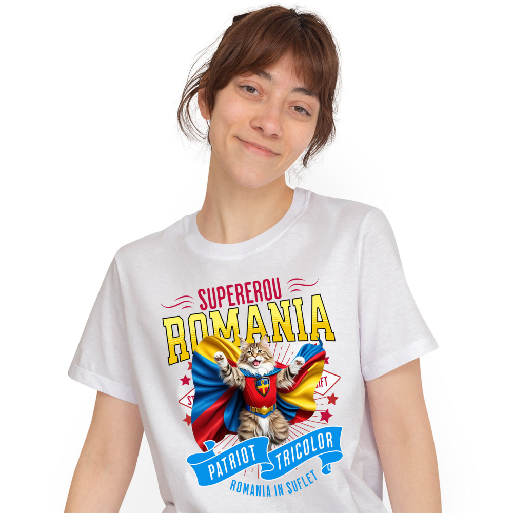 Tricou Femei, Barbati, Copii, Fata, Baiat, Unisex Personalizat Pisică Maine Coon În Costum de Căpitan România - Cadouri Personalizate pentru Familie și Prieteni [1]