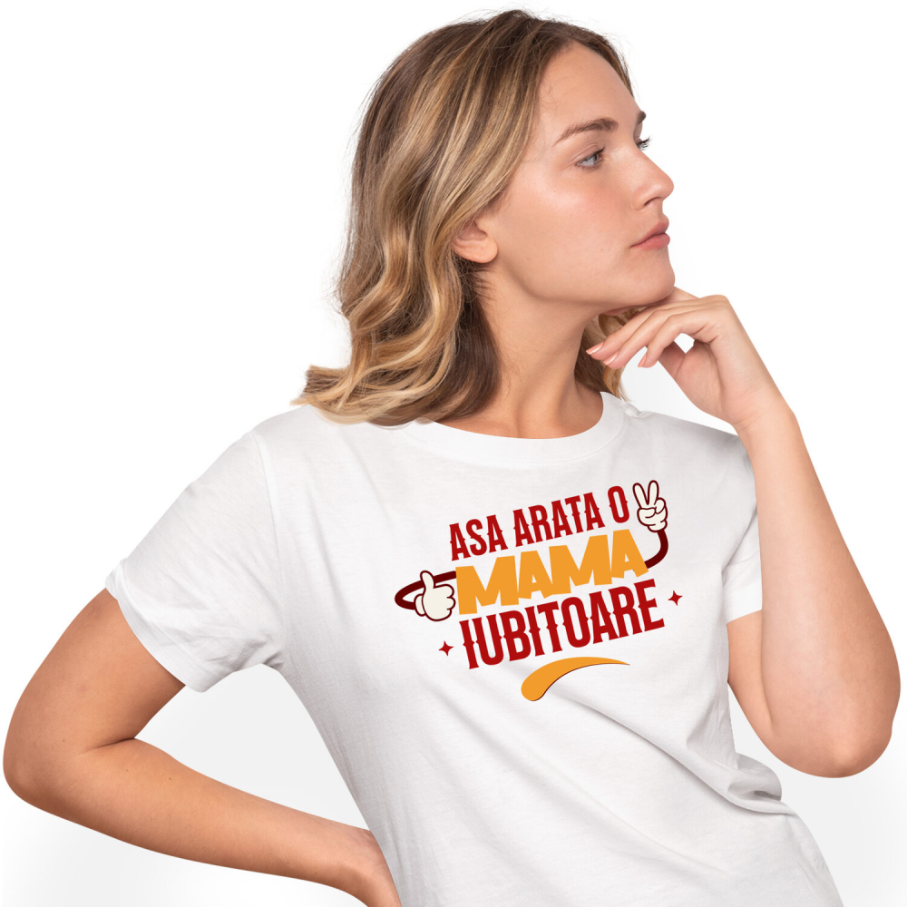 Tricou Femei, Barbati, Copii, Fata, Baiat, Unisex Personalizat "Așa Arată O Mamă Bună – Cadouri Personalizate cu Maini și Semne Vesele" [1]