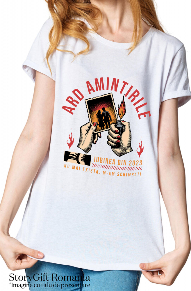 Tricou Femei, Barbati, Copii, Fata, Baiat, Unisex Personalizat Cadou Personalizat Mâini Femeie Foc cu Text „Ard Amintirile Iubirea din 2023” [2]