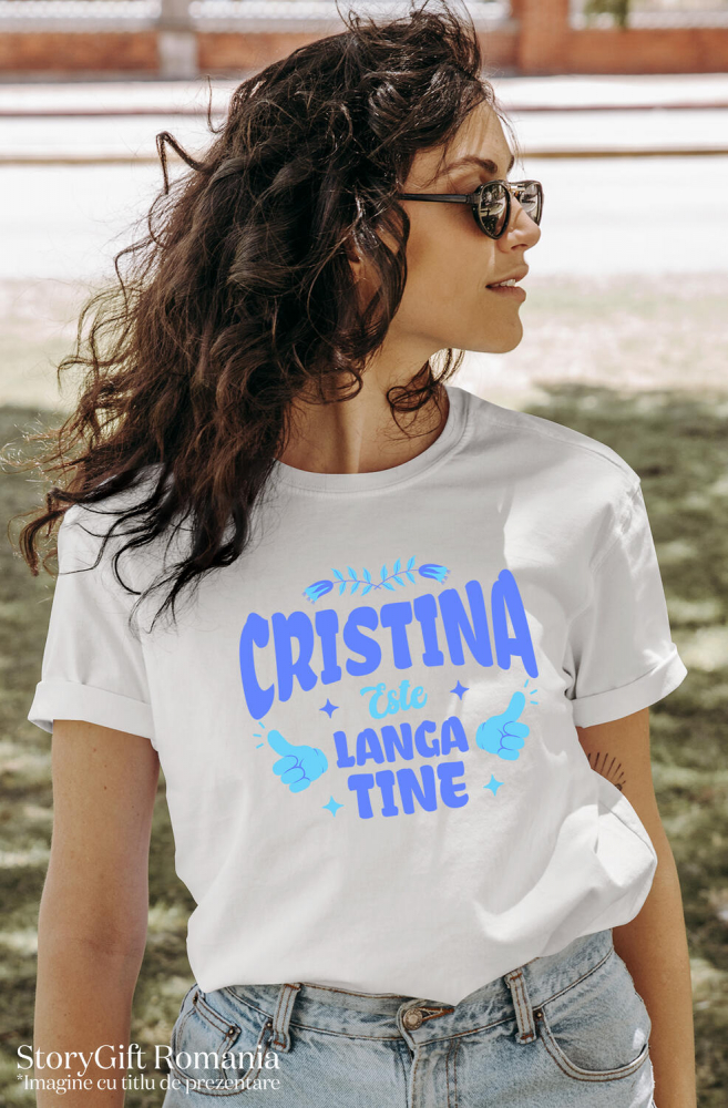 Tricou Femei, Barbati, Copii, Fata, Baiat, Unisex Personalizat Cadou Personalizat Iubire Cristina | Semn OK cu Flori Colorate [2]