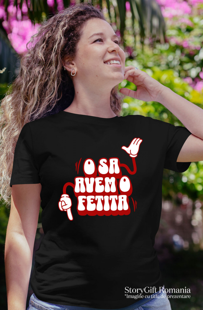 Tricou Femei, Barbati, Copii, Fata, Baiat, Unisex Personalizat Cadou Personalizat „O Să Avem O Fetiță” | Mâini Stil Mickey Mouse pentru Viitori Părinți [2]