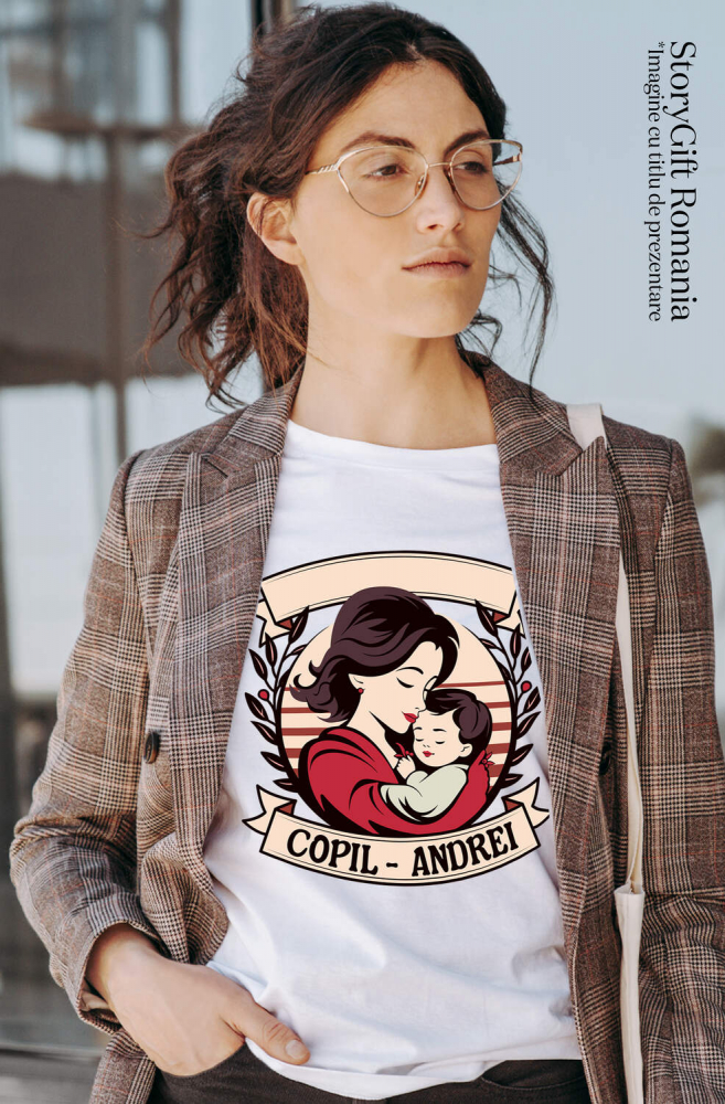 Tricou Femei, Barbati, Copii, Fata, Baiat, Unisex Personalizat Mama și Copil - „Iubire Eternă” | Cadou Personalizat pentru Familie [2]