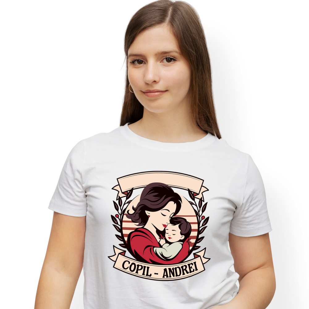 Tricou Femei, Barbati, Copii, Fata, Baiat, Unisex Personalizat Mama și Copil - „Iubire Eternă” | Cadou Personalizat pentru Familie [1]